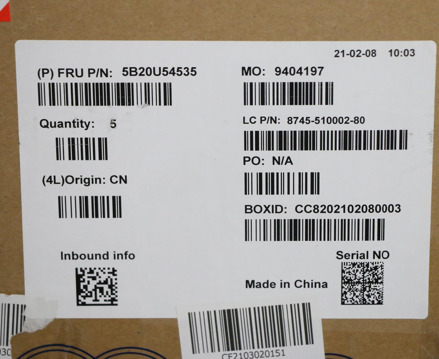 Lenovo Bdplanar Fru Mb Icl-U I3-1005 - 5B20U54535