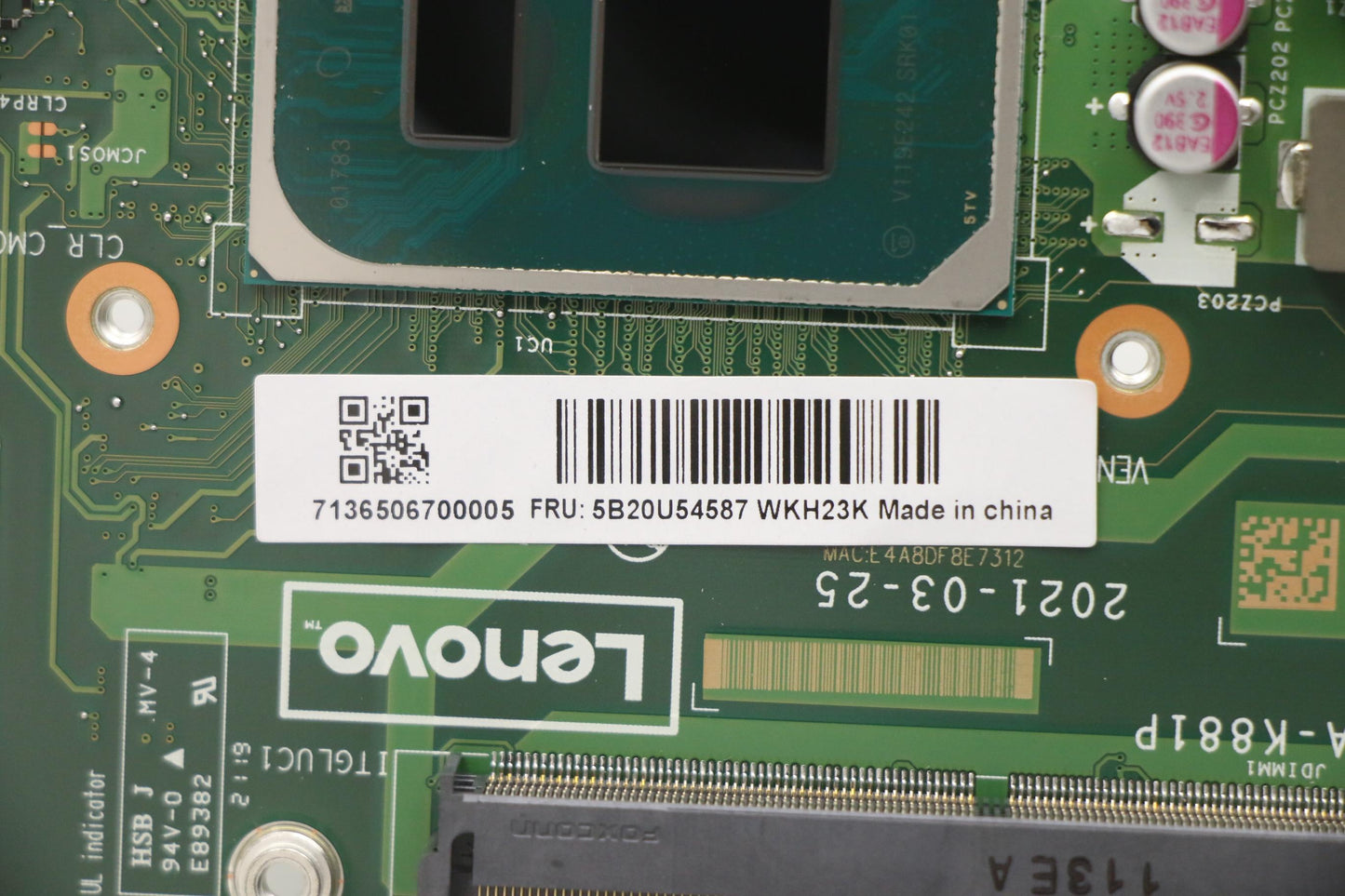 Lenovo Bdplanar I7-1165G7 G Hdmi Out - 5B20U54587