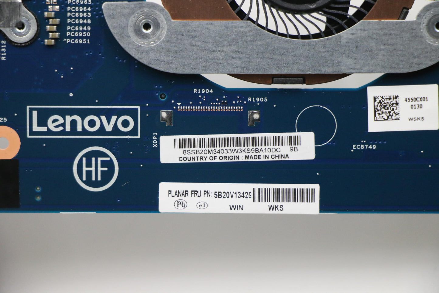 Lenovo Motherboard with Intel i7-8650U, 16GB, AMT, TPM2, vPro - 5B20V13426