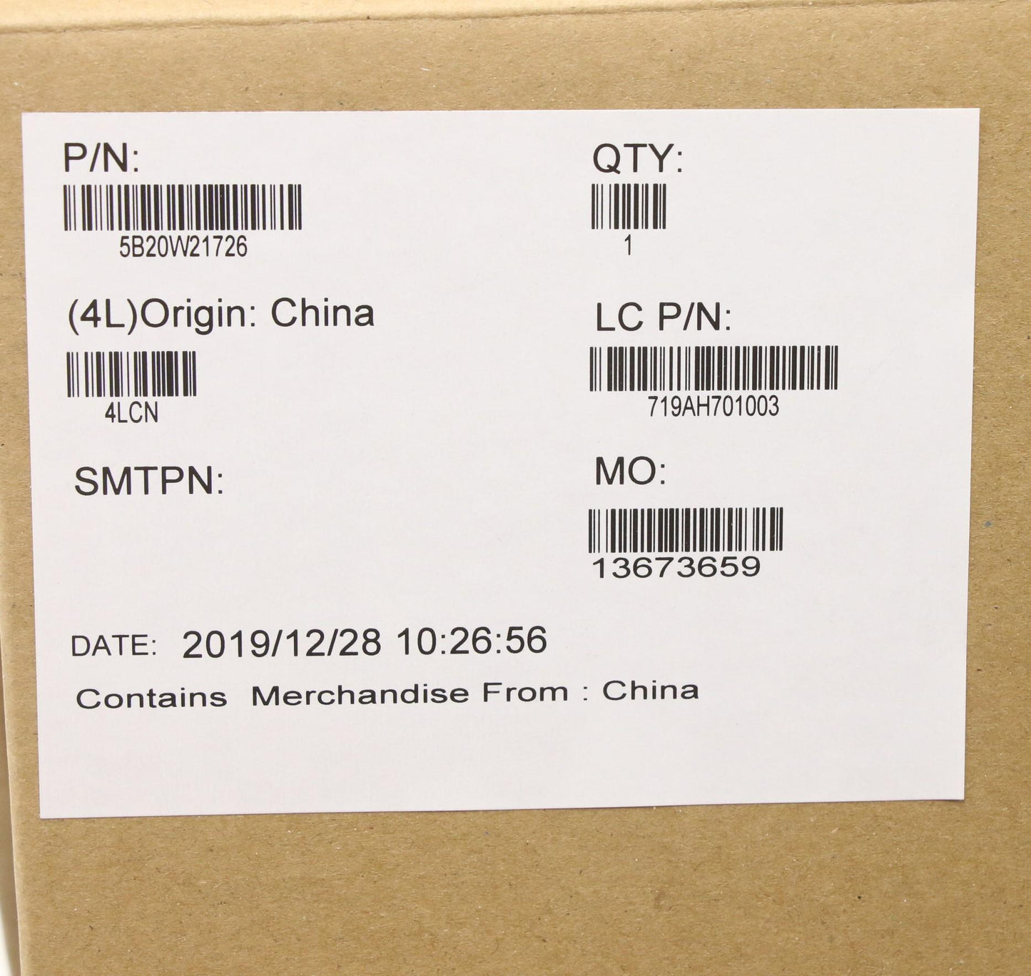 Lenovo Mb Nok I5-10210U 8G Wl Na Yt D - 5B20W21726