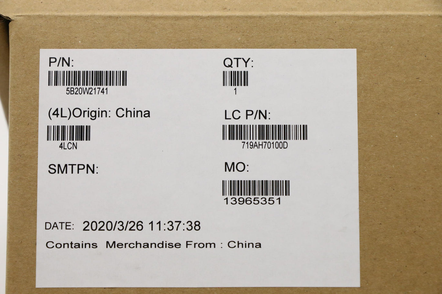 Lenovo Mb Win I7-10510U 16G Wl Na Yt - 5B20W21741