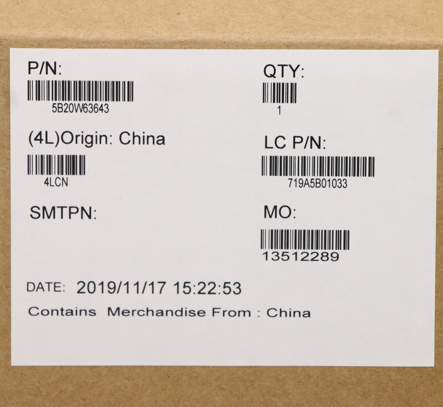 Lenovo Fl590 Mb I5-8265U Win Na Yt Ft - 5B20W63643