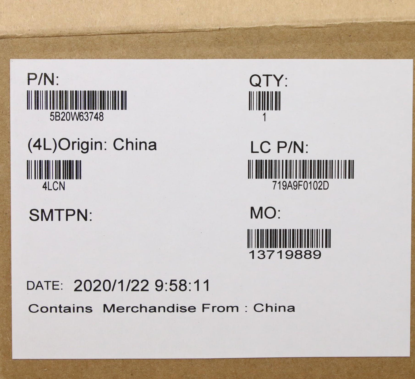 Lenovo Mb I7-9850Hvp 4G Win Ya Yt Ft2 - 5B20W63748