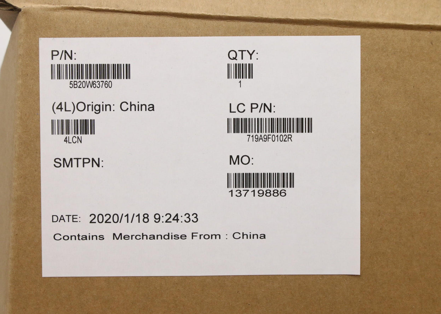 Lenovo Mb I7-9850Hvp 6G Win Ya Yt Ft2 - 5B20W63760