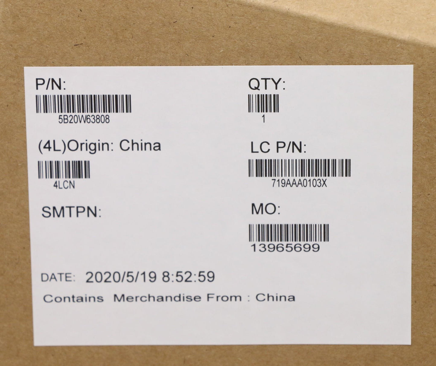 Lenovo Mb I9-9880H R4 8G Win Ya Ytft2 - 5B20W63808