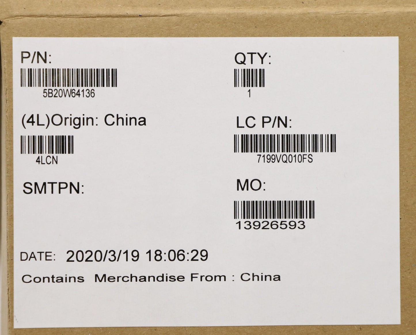 Lenovo Motherboard with Intel i7-8565U, 16GB RAM, TPM2 for Windows - 5B20W64136