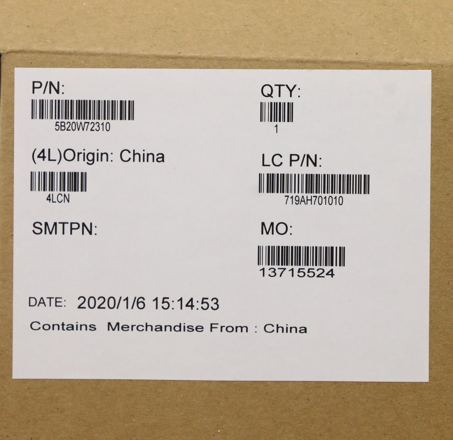 Lenovo Mb Win I7-10510U 8G Na Yt Ft2 - 5B20W72310