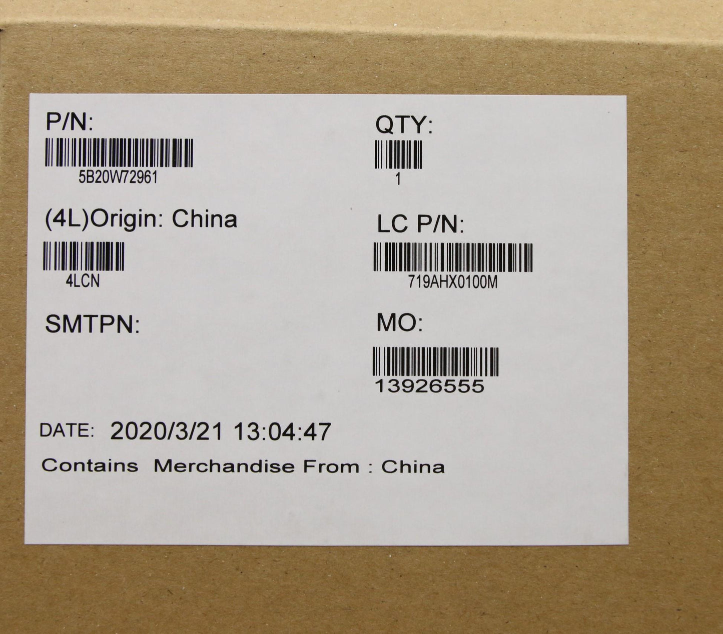 Lenovo System Board, i7-10510U, 16GB RAM, AC, TPM2 - 5B20W72961