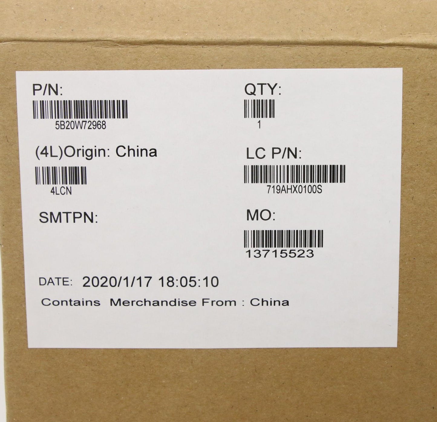 Lenovo Gx3A0 Mb Win I710510U 16G Na Y - 5B20W72968