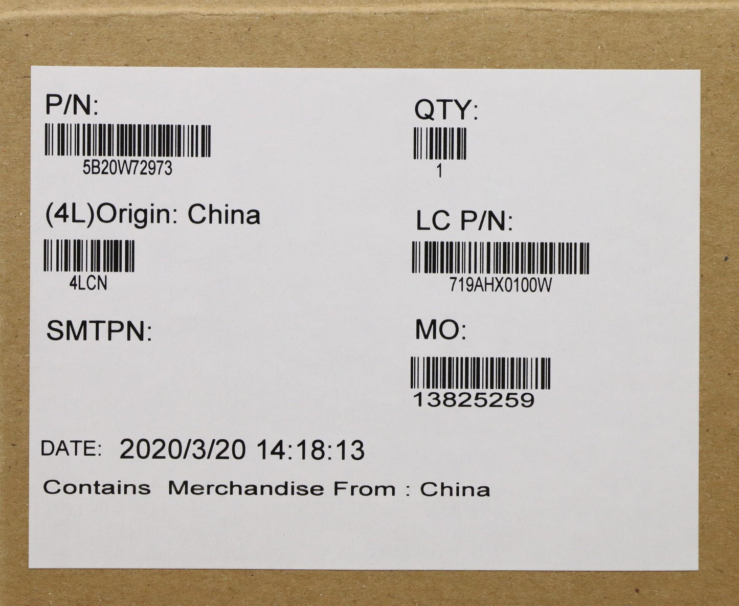 Lenovo Gx3A0 Mb Win I7-10710U 8G Na Y - 5B20W72973