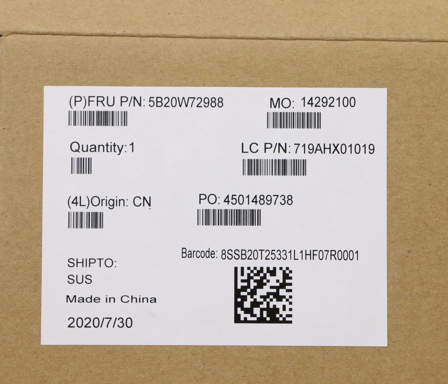 Lenovo Gx3A0 Mb Nok I7-10710U 16G Na - 5B20W72988