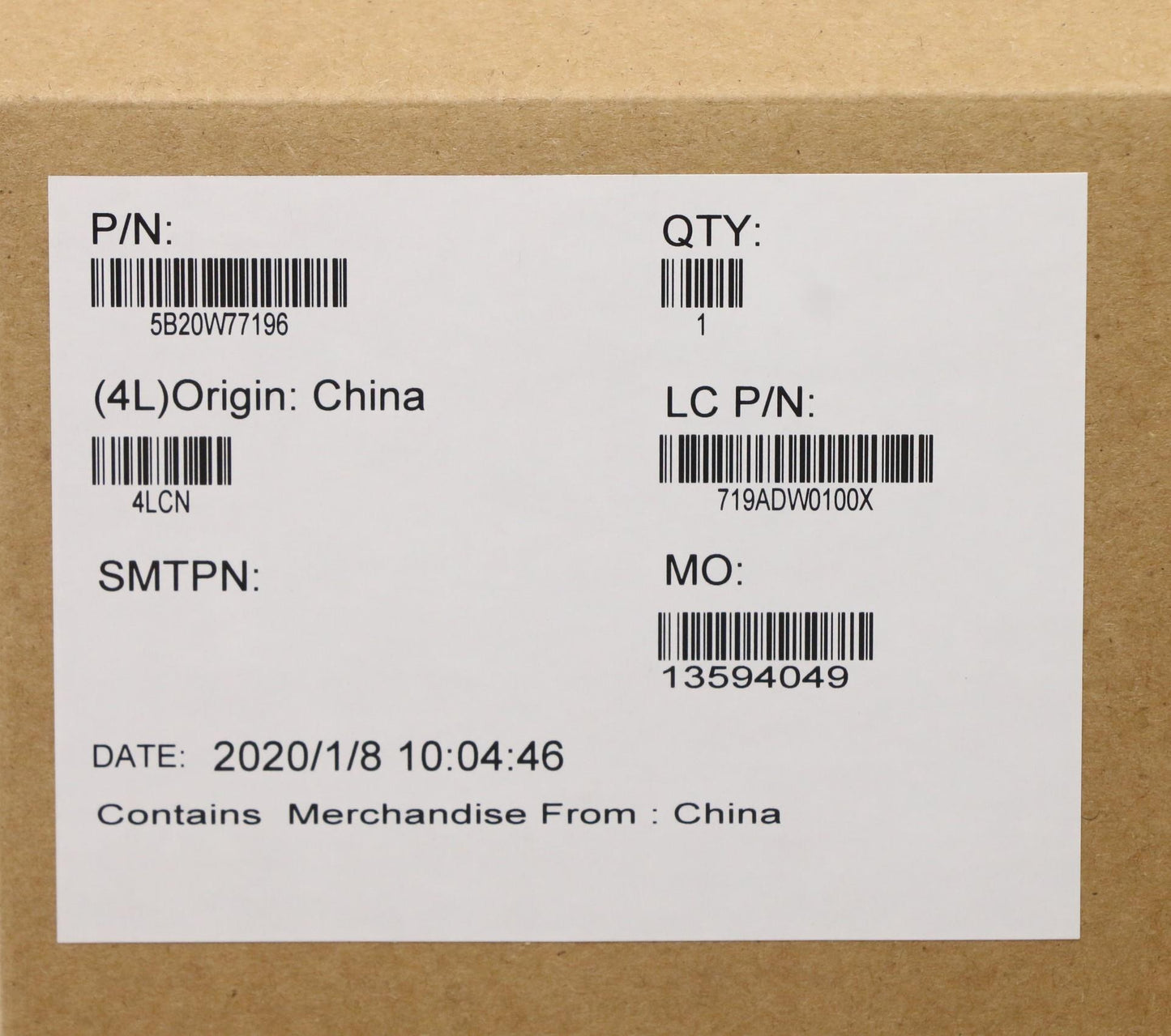 Lenovo Fe4A0 Mb I710510U Rx640 Win Yt - 5B20W77196