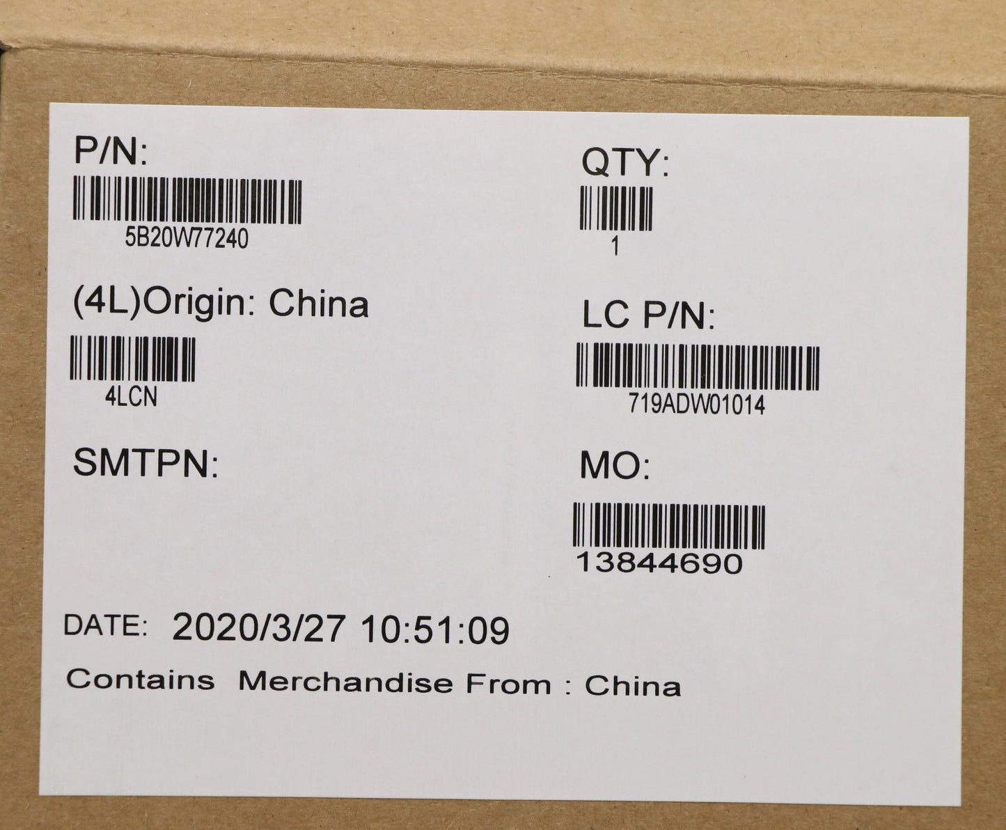Lenovo Fe4A0 Mb I7-10710U Rx640,Win,Y - 5B20W77240