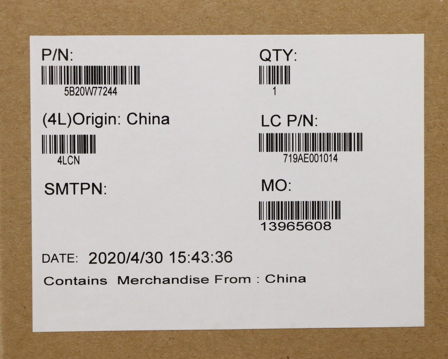 Lenovo Fe5A0 Mb I7-10710U Rx640,Win,Y - 5B20W77244