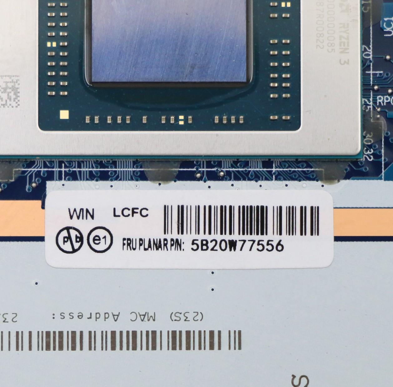 Lenovo Motherboard with R3 4300U, 4GB RAM, and TPM - 5B20W77556