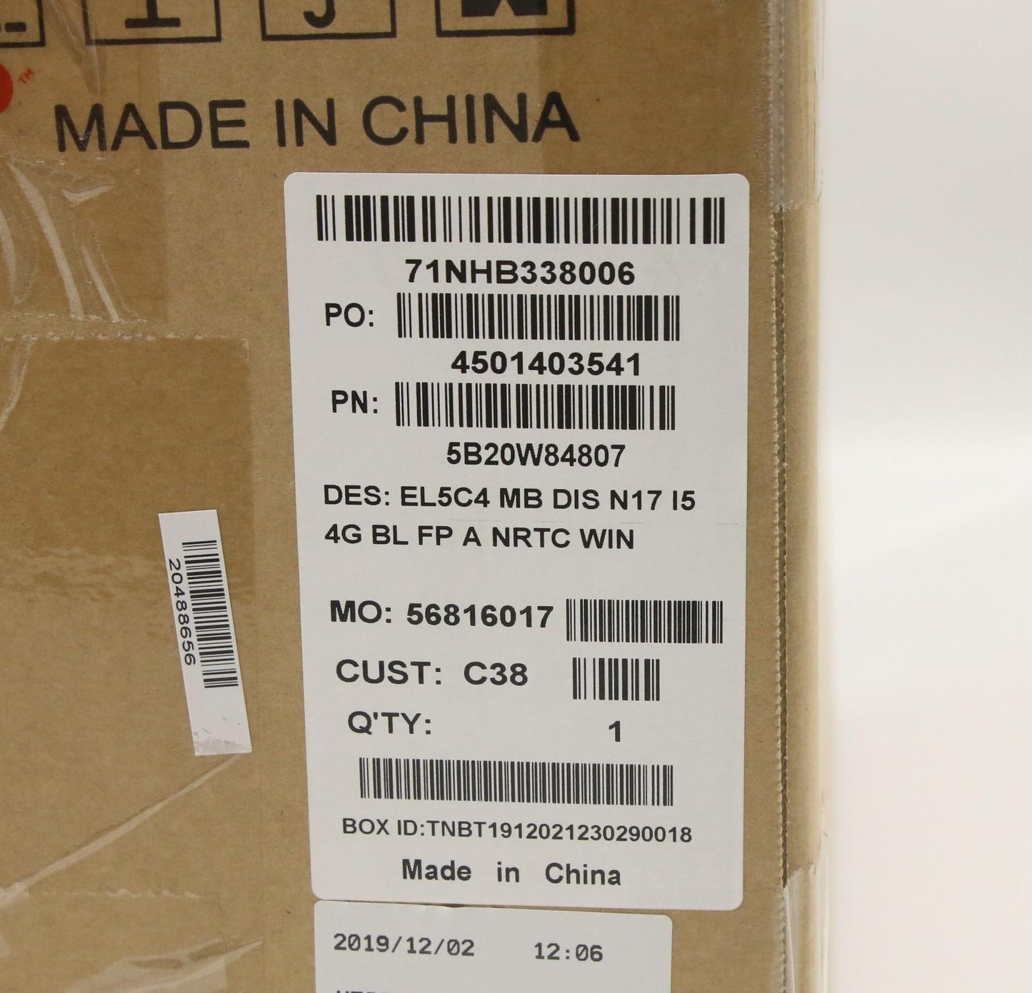 Lenovo Mb Dis N17 I5 4G Bl Fp A Nrtc - 5B20W84807