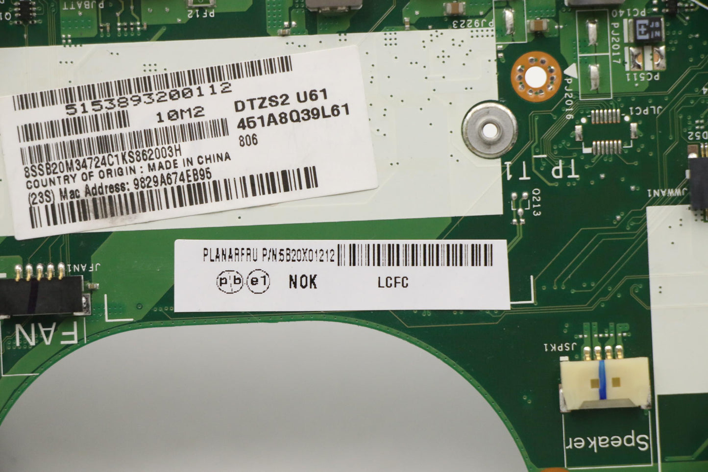 Lenovo Mb I7-8650 8G Nok Ytpm Yamt - 5B20X01212