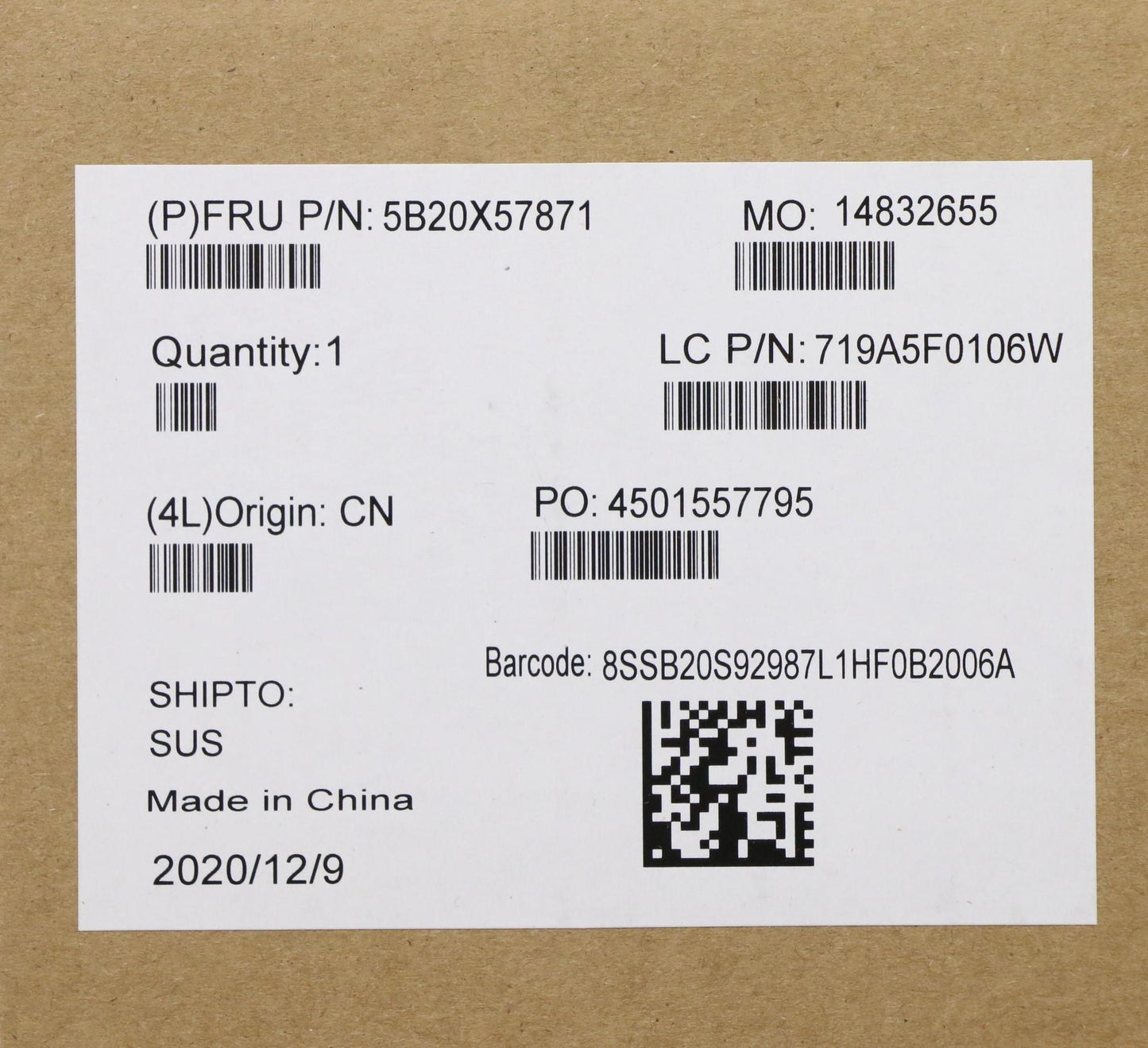 Lenovo - BDPLANAR WIN, i7-8665U, 16G, 9560, AMT, yTPM2 - 5B20X57871