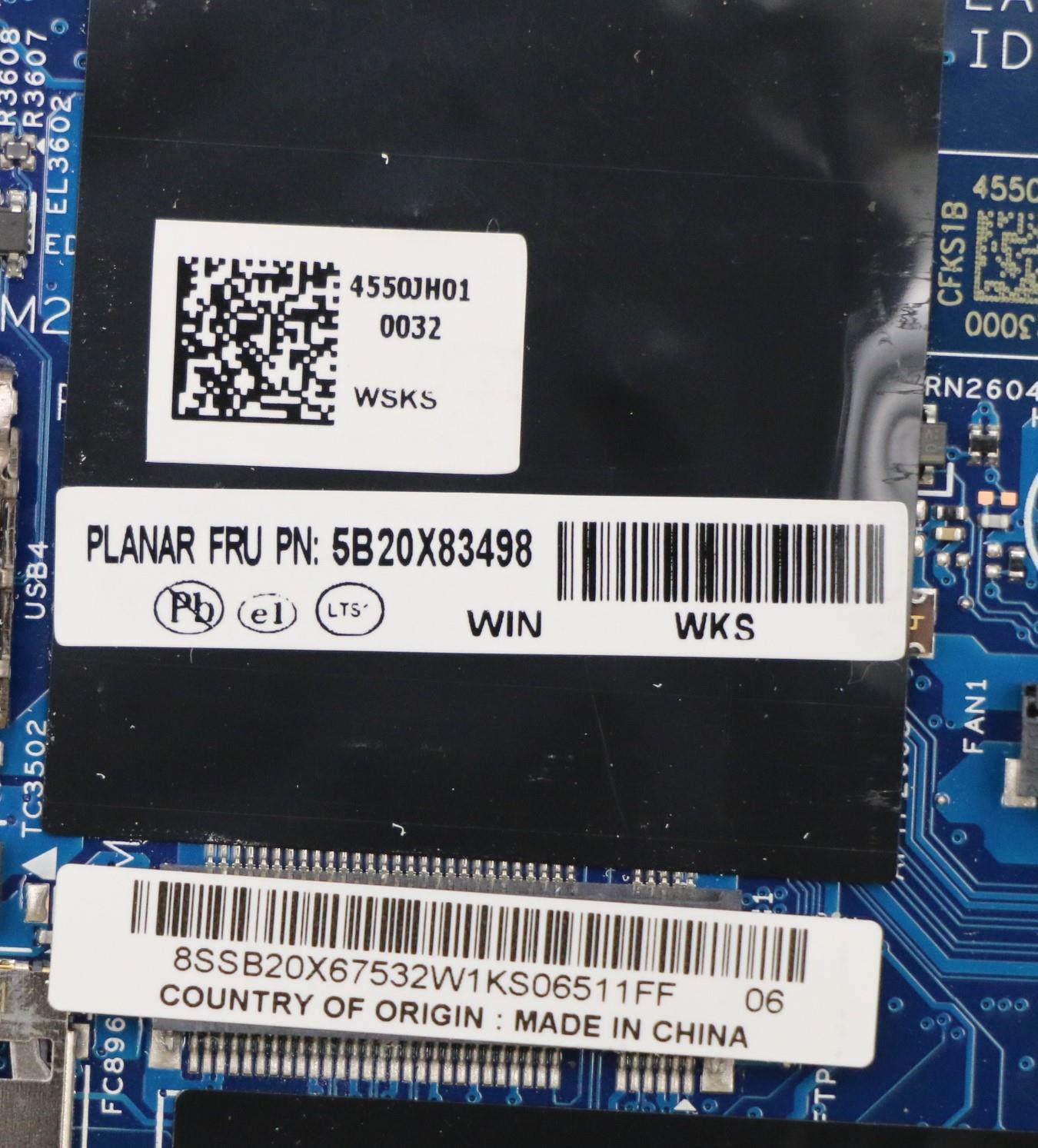 Lenovo Bdplanar I7-10510U16Gwl,Win,Na - 5B20X83498