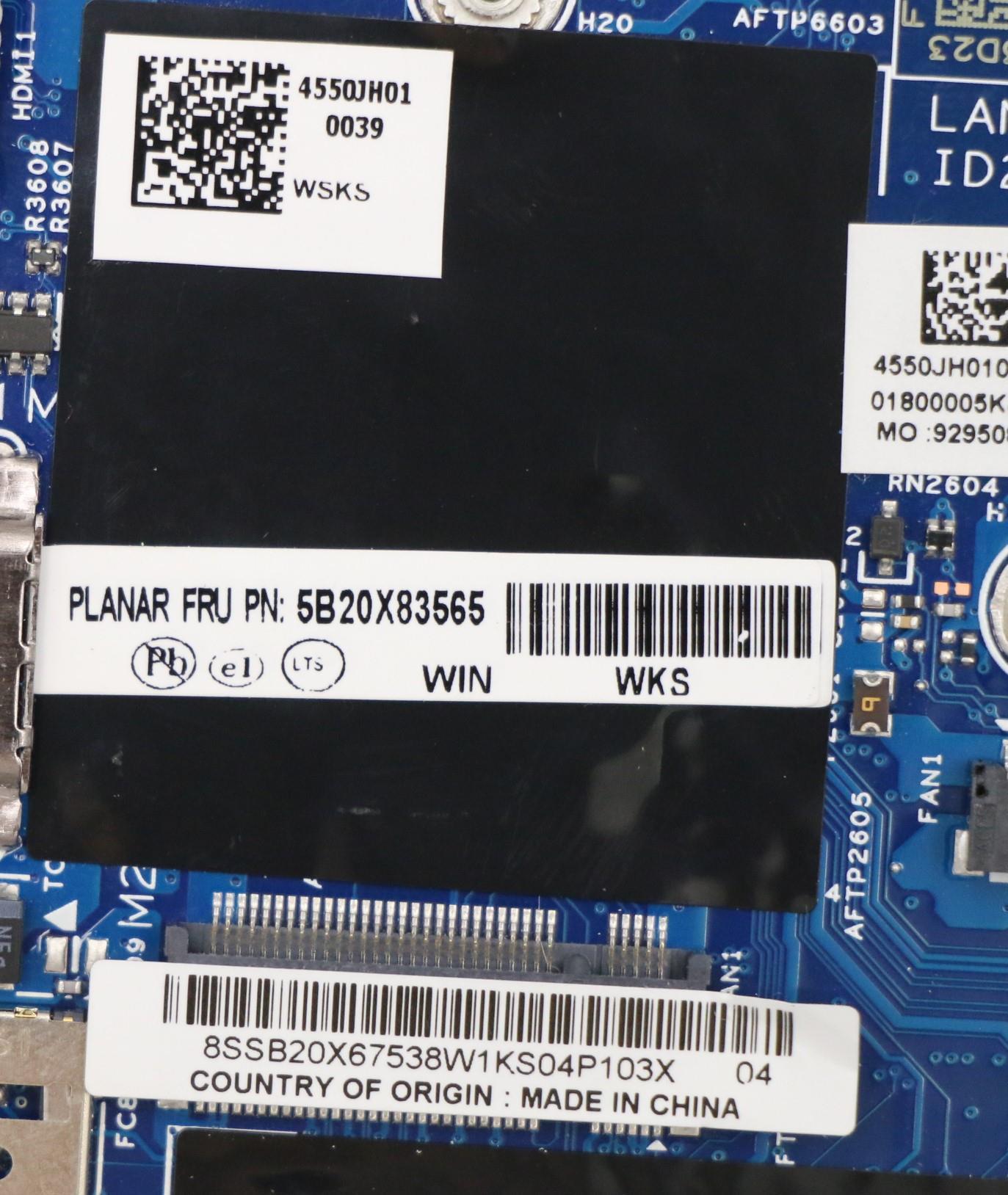 Lenovo Bdplanar I7-10610Uvp16Gwl,Win, - 5B20X83565