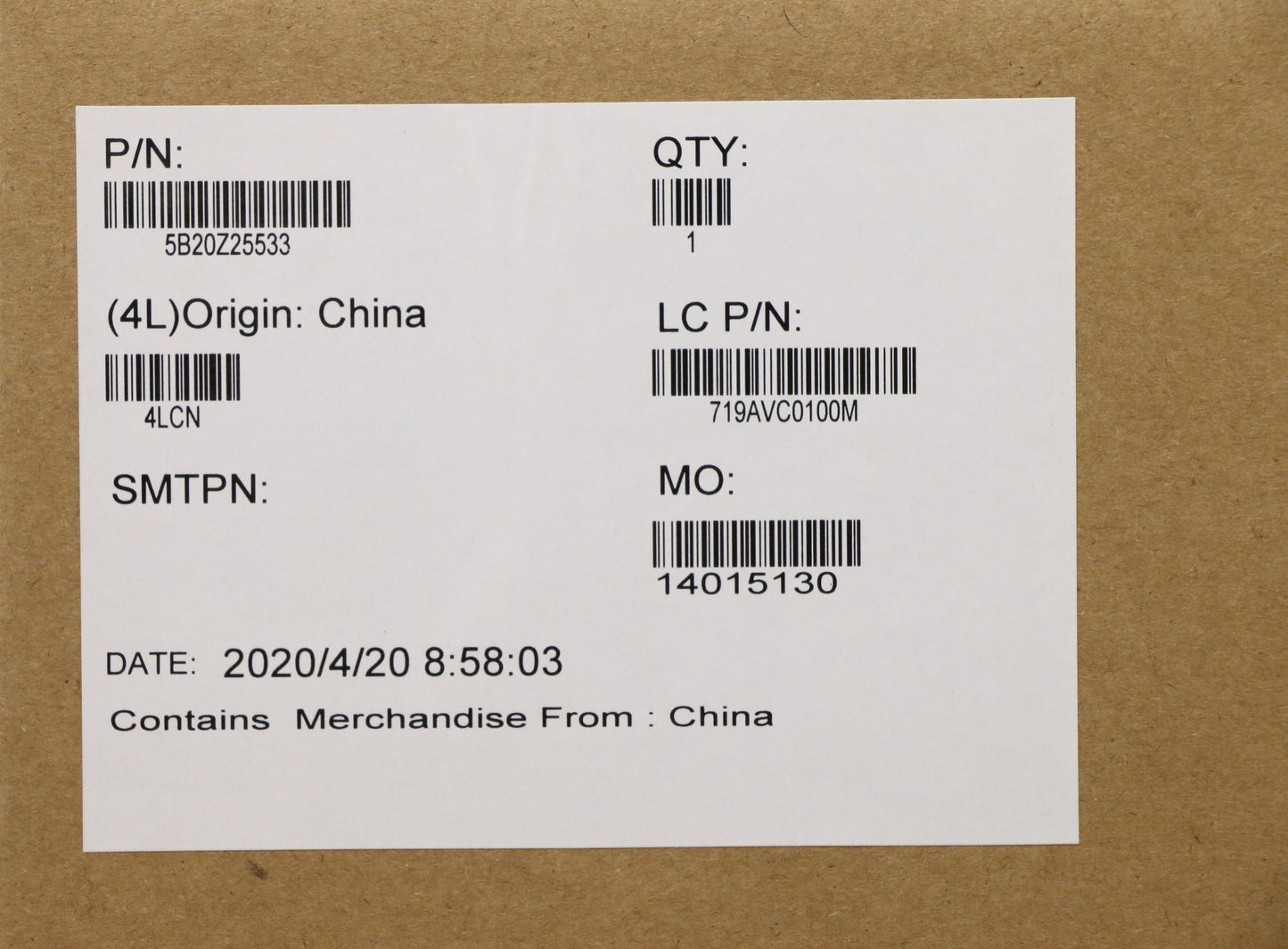 Lenovo Motherboard with i7-10510U, 8GB RAM, vPro for Windows - 5B20Z25533