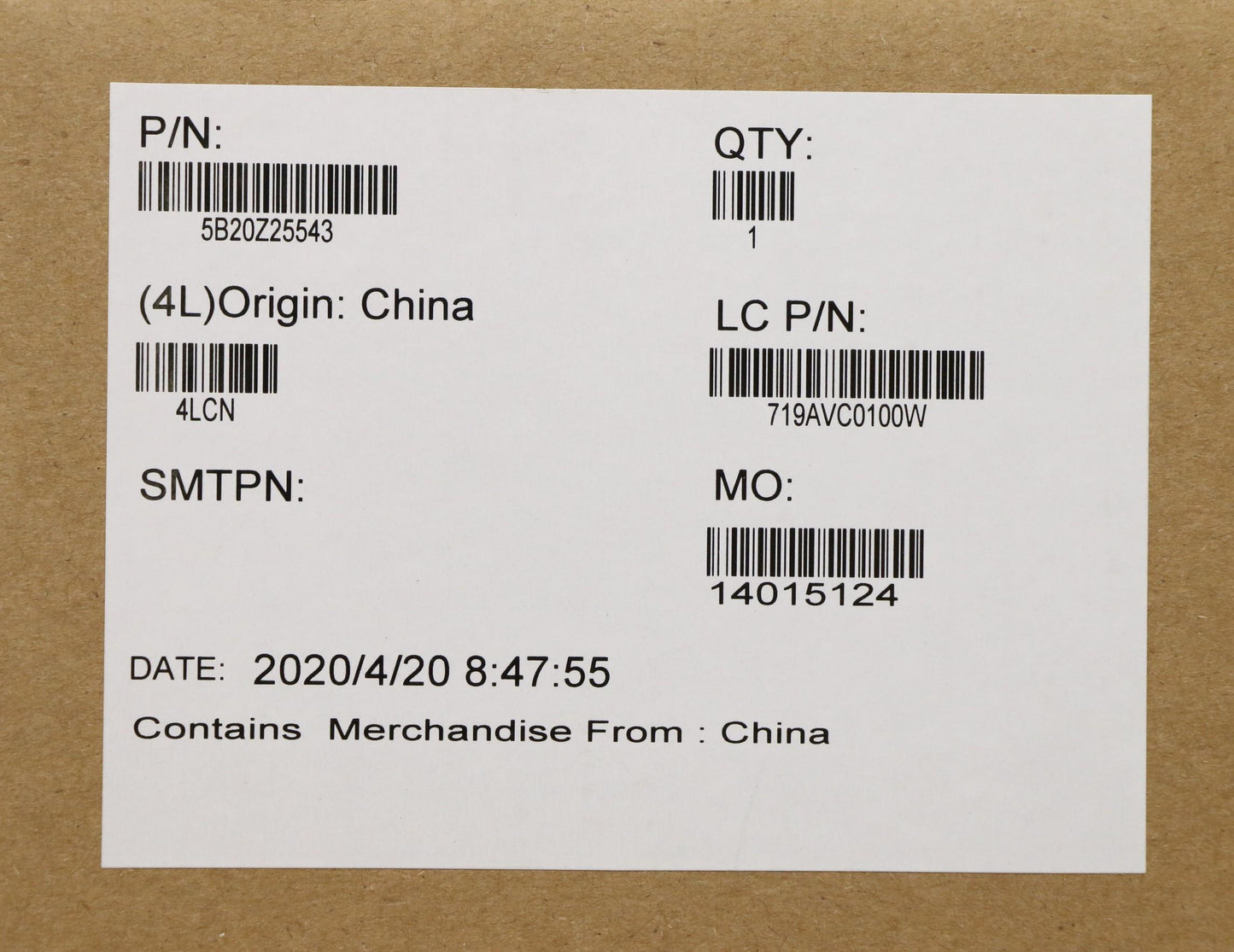 Lenovo Bdplanar I7-10510U Nvp16Gwin N - 5B20Z25543