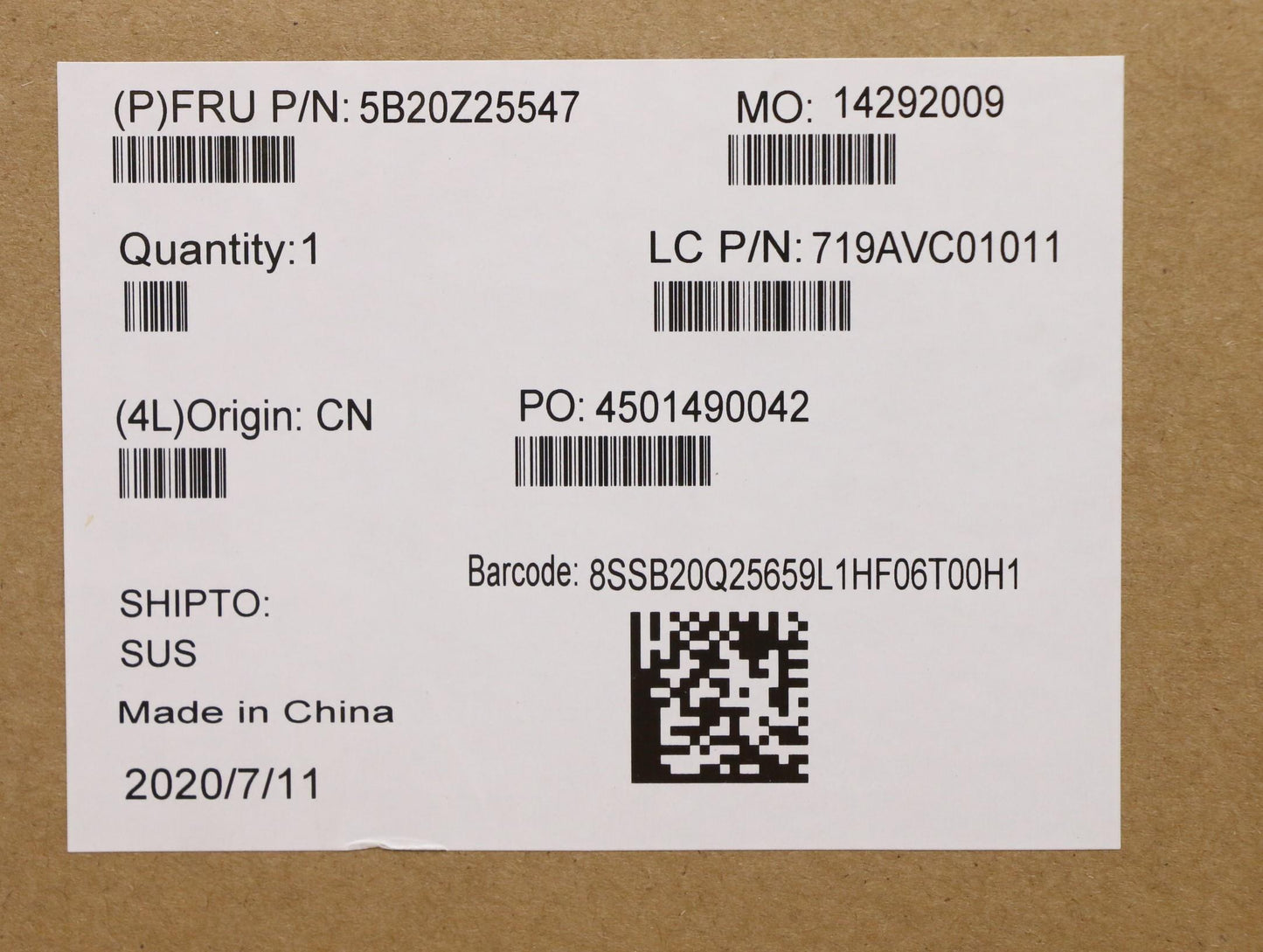 Lenovo Bdplanar I7-10510U Nvp16Gwin N - 5B20Z25547