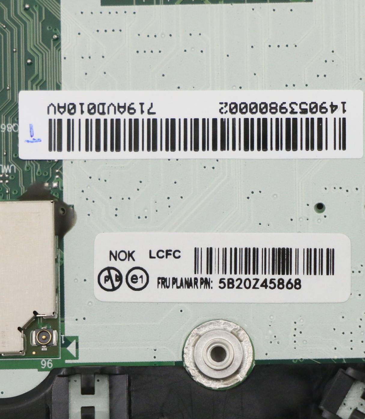 Lenovo Bdplanar I7-10610U 16G Vp Nok - 5B20Z45868