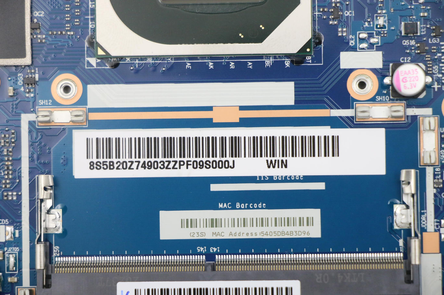 Lenovo Motherboard, i7-10750H, GTX1650TI, 4GB RAM, Windows Compatible - 5B20Z74903