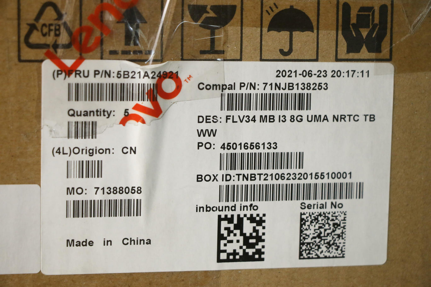 Lenovo Bdplanar Mbc20Vd Nok I3_Uma8G_ - 5B21A24921