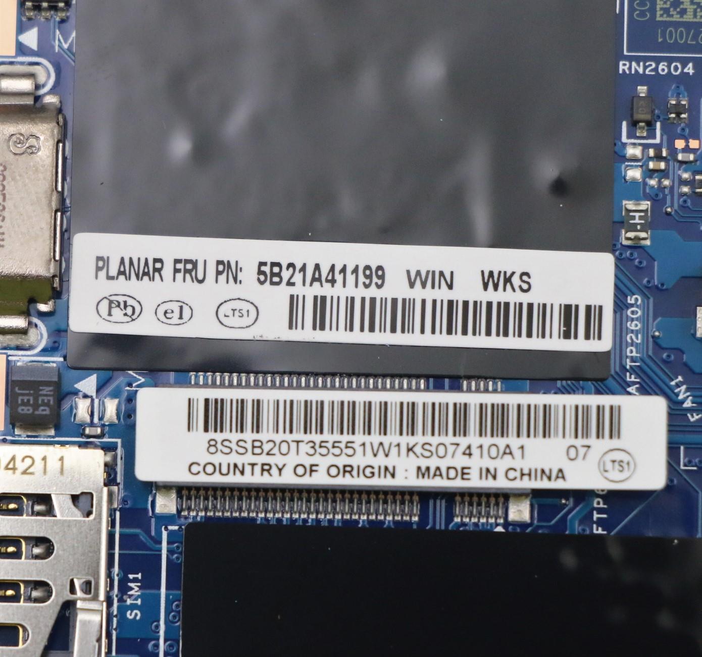 Lenovo Bdplanar Win,I7-8565U,16G,Jp,D - 5B21A41199