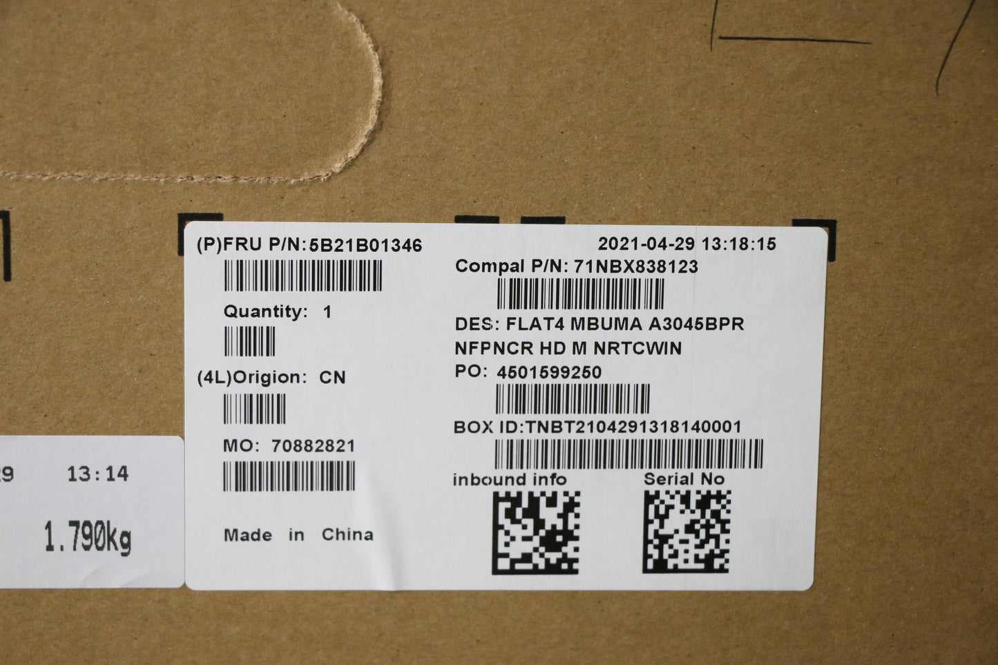 Lenovo Bdplanar Mbc82Fj Wina3045B Pr_ - 5B21B01346