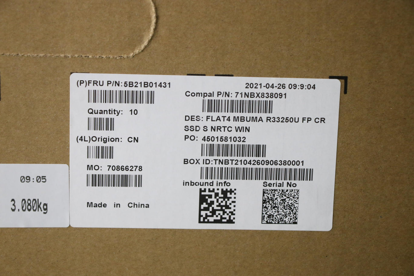 Lenovo Bdplanar Mb C82Fj Winr33250U_U - 5B21B01431