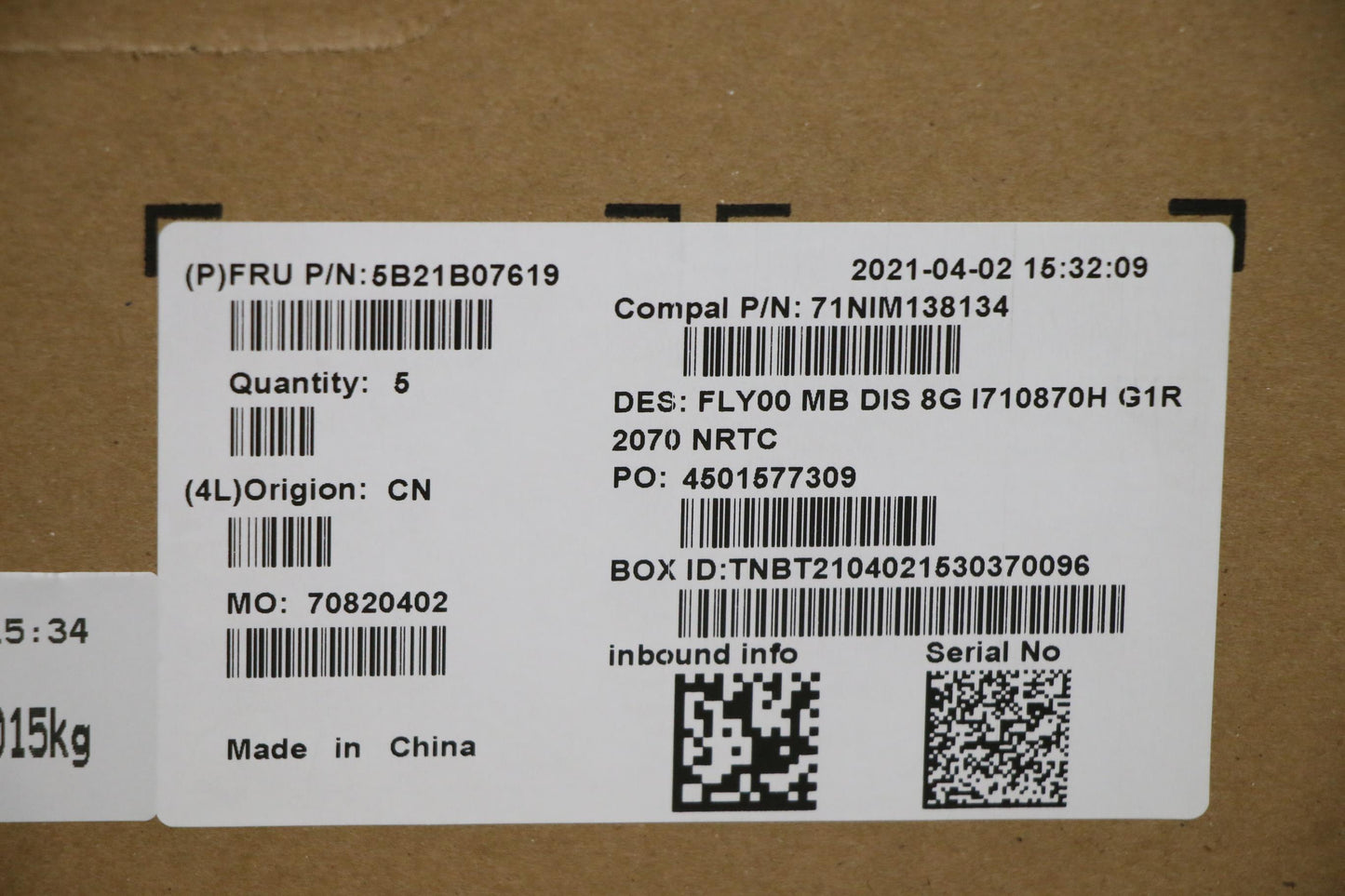 Lenovo Bdplanar Mbc81Yw Nok I710870H_ - 5B21B07619