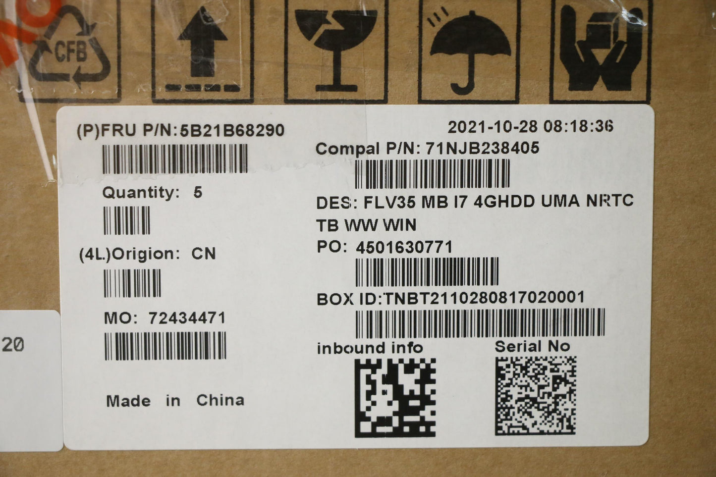 Lenovo Bdplanar Mbc20Ve Win I7 Uma4G_ - 5B21B68290