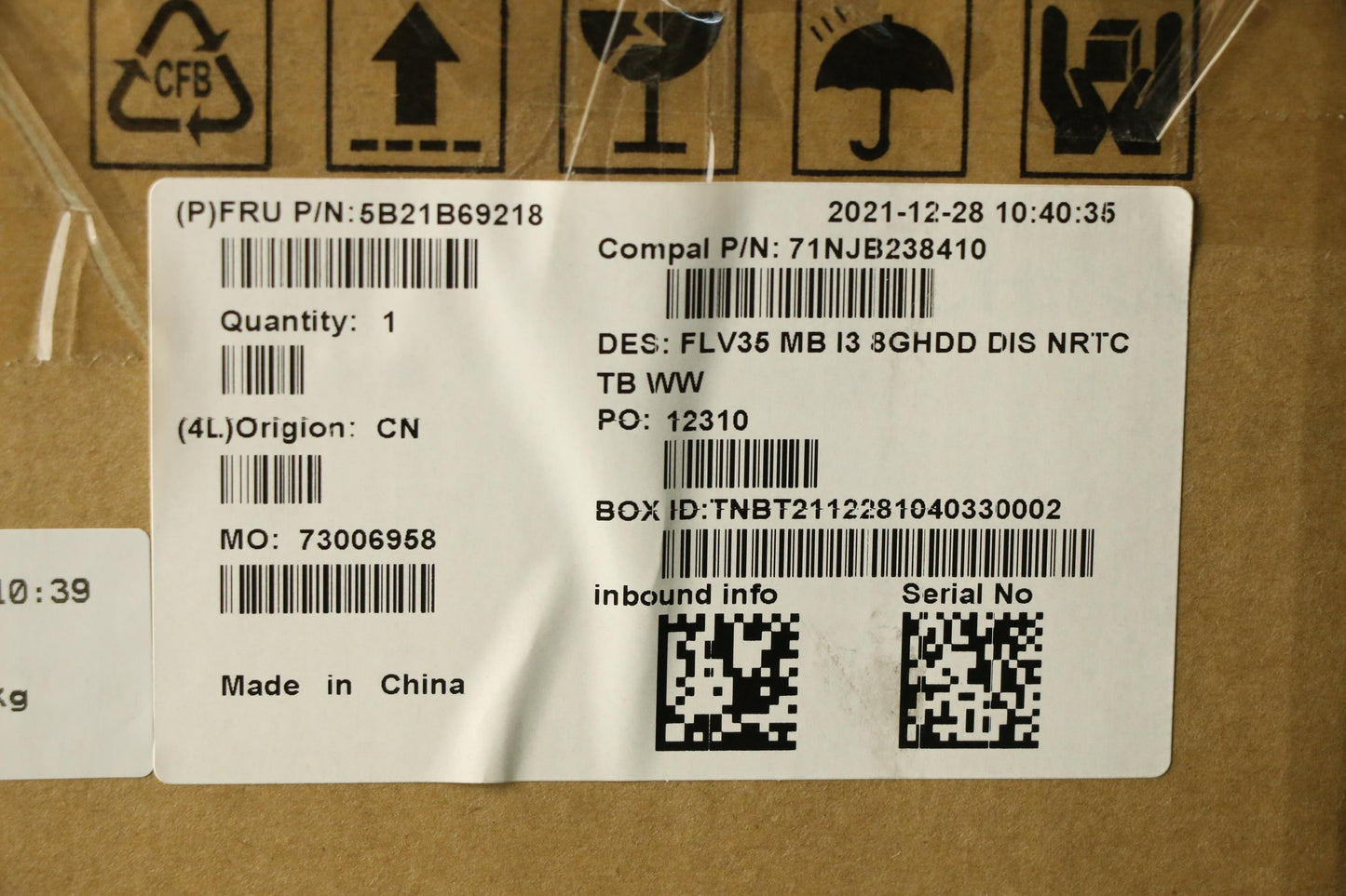 Lenovo Bdplanar Mbc20Ve Nok I3 Mx4508 - 5B21B69218