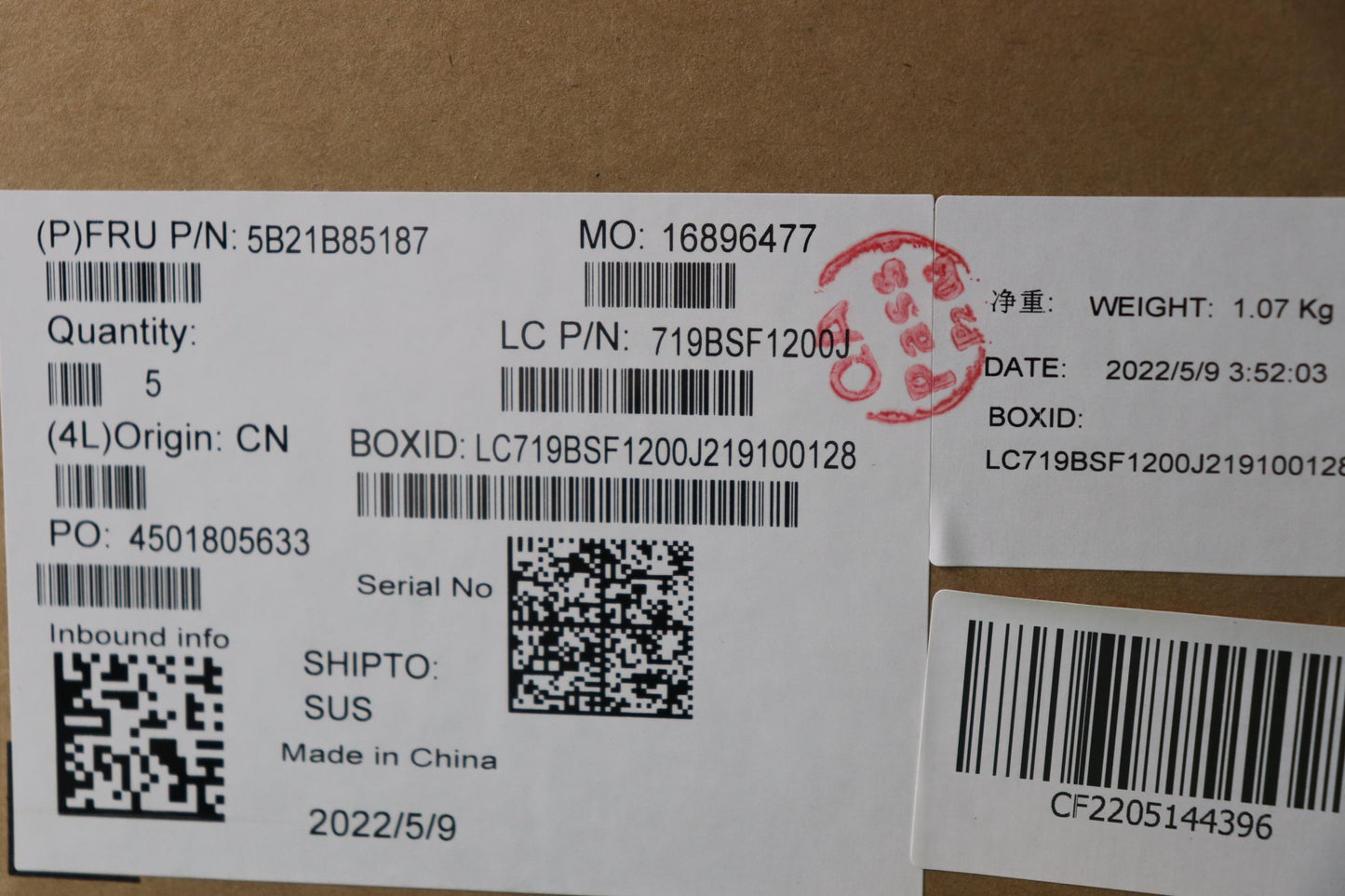 Lenovo Motherboard MBL82H7 with Intel i5-1135G7, UMA Graphics, 4GB RPMC - 5B21B85187