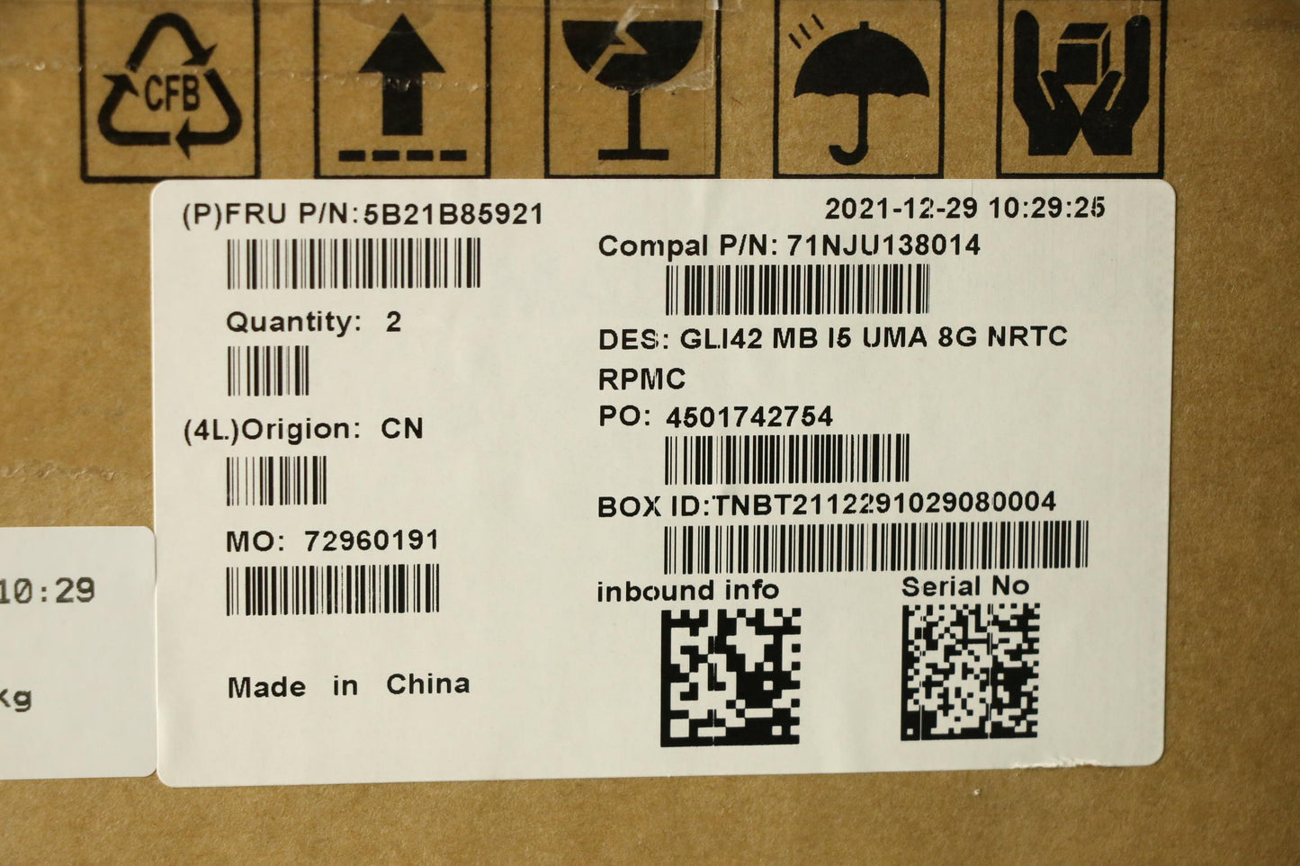 Lenovo Bdplanar Mb C 82L3 Nok I5Uma 8 - 5B21B85921