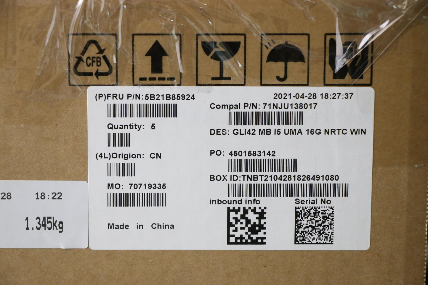 Lenovo Bdplanar Mb C 82L3 Win I5Uma 1 - 5B21B85924