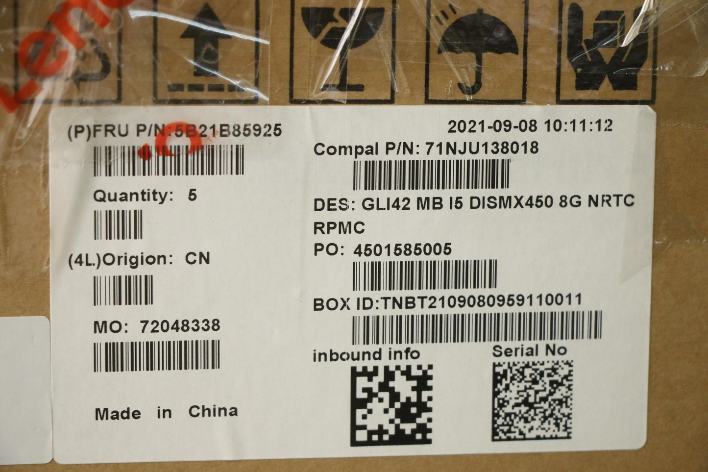 Lenovo Bdplanar Mb C 82L3 Nok I5Mx450 - 5B21B85925