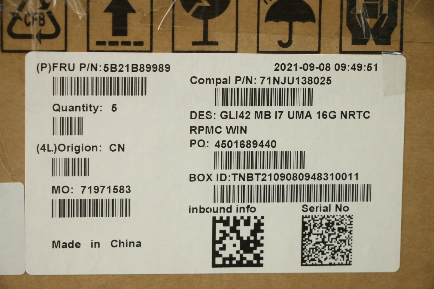Lenovo Bdplanar Mb C 82L3 Win I7Uma 1 - 5B21B89989