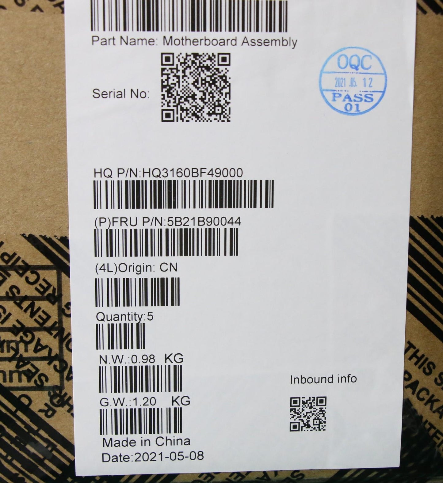 Lenovo Bdplanar Mb H 82Cy Win R75800U - 5B21B90044