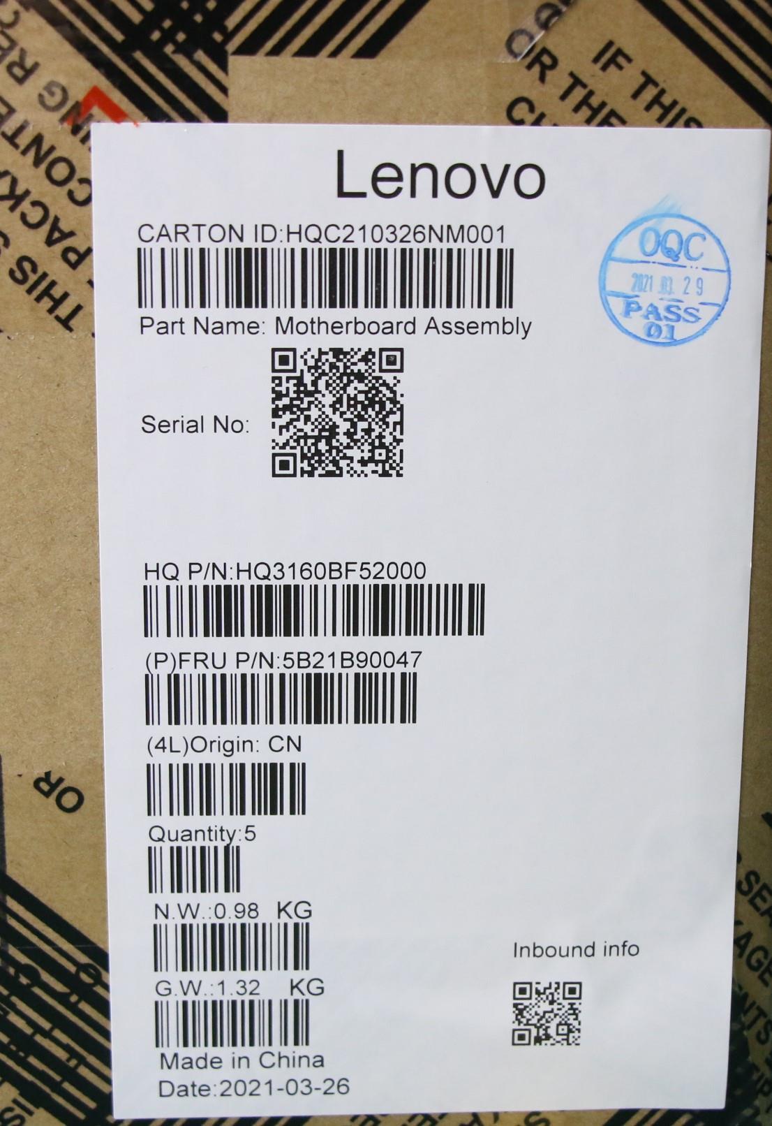Lenovo Bdplanar Mb H 82Cy Win R55600U - 5B21B90047
