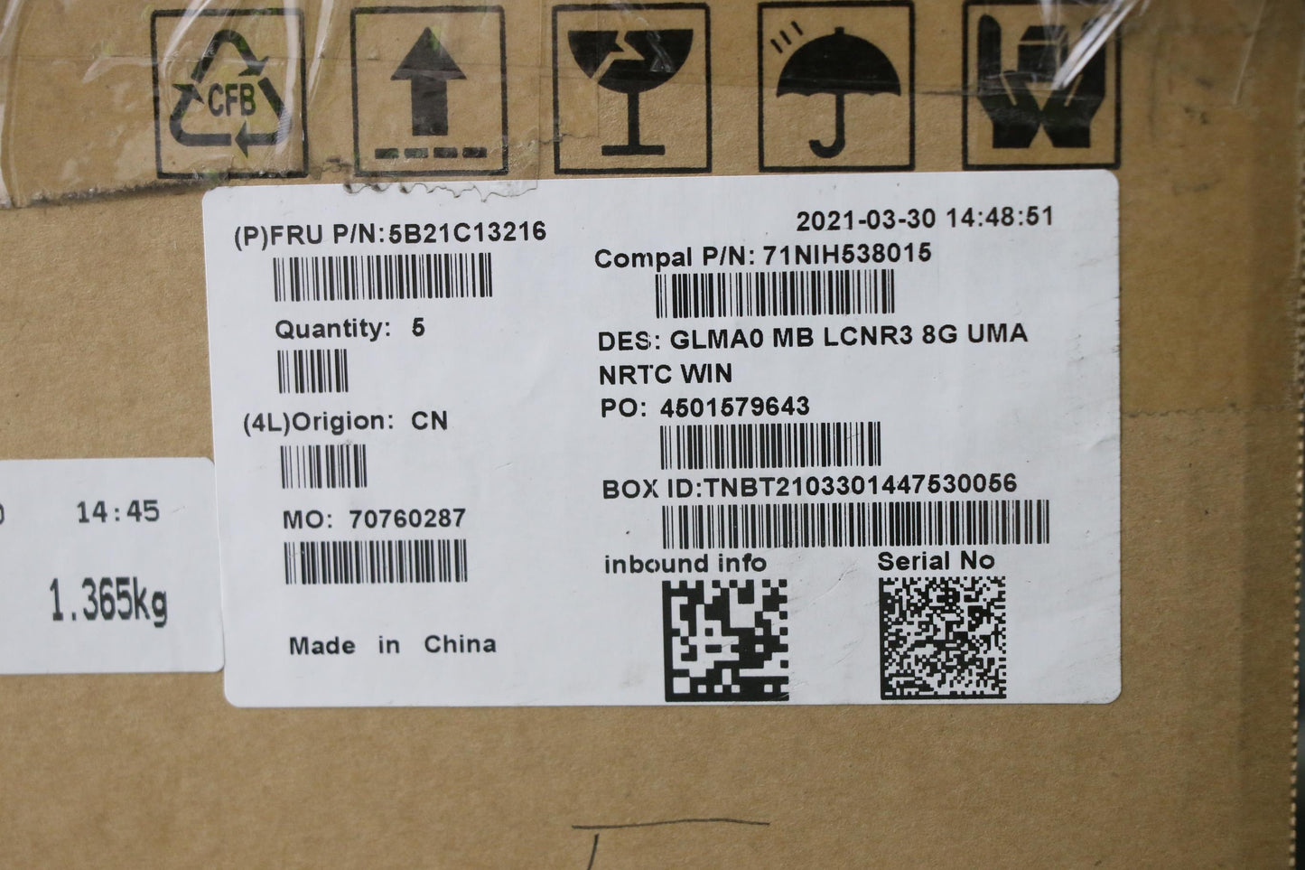Lenovo Bdplanar Mb C82Lm Win Lcnr3 8G - 5B21C13216