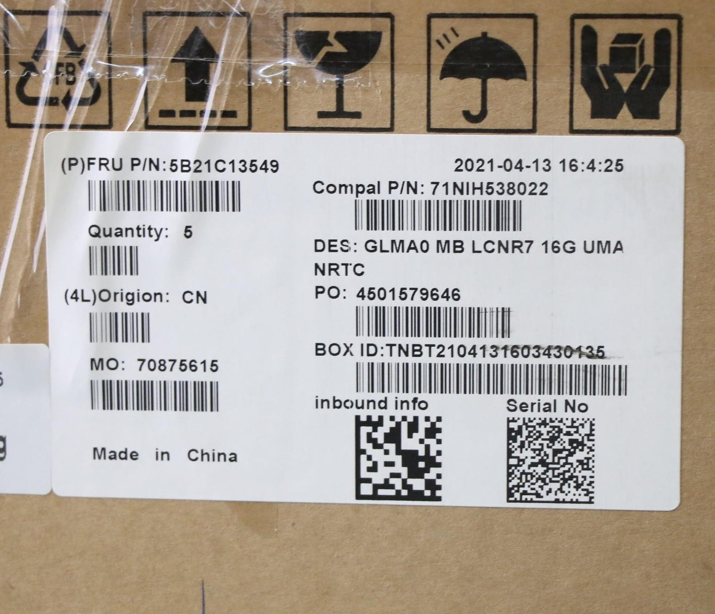 Lenovo Bdplanar Mb C82Lm Nok Lcnr7 16 - 5B21C13549