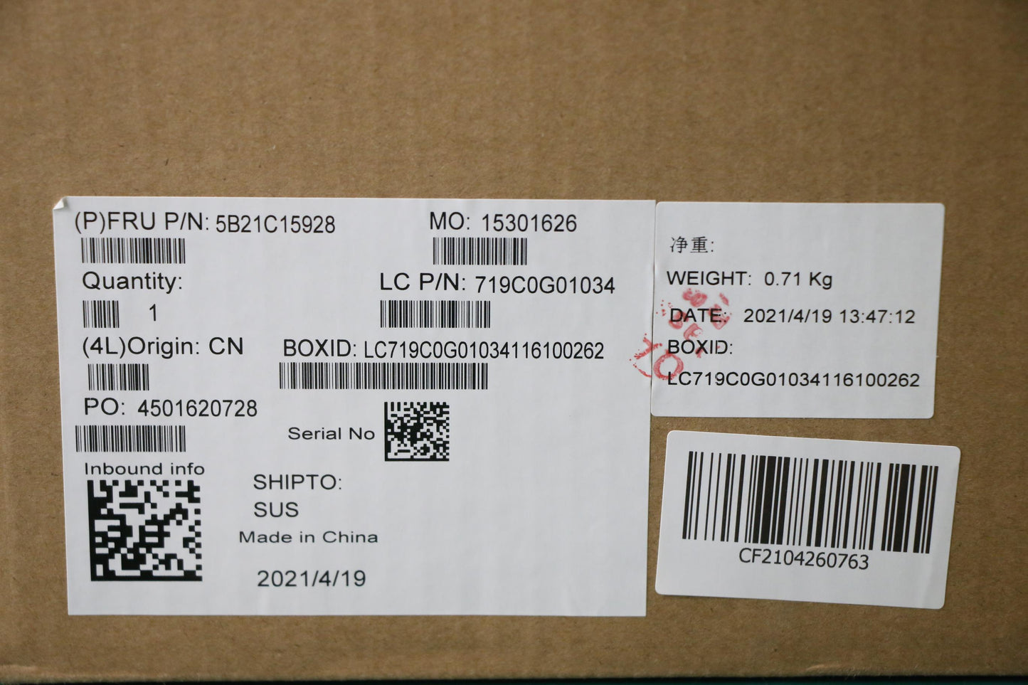 Lenovo Bdplanar I7-1165G7 16G 210 Win - 5B21C15928