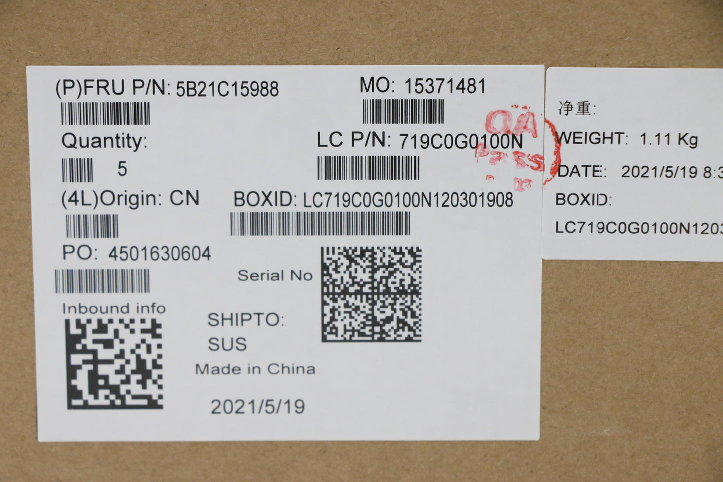 Lenovo Bdplanar Fli7-1185G732G 210Vpw - 5B21C15988