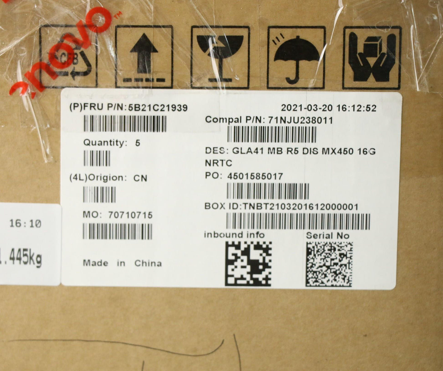 Lenovo Bdplanar Mb C 82L7 Nok R5Mx450 - 5B21C21939