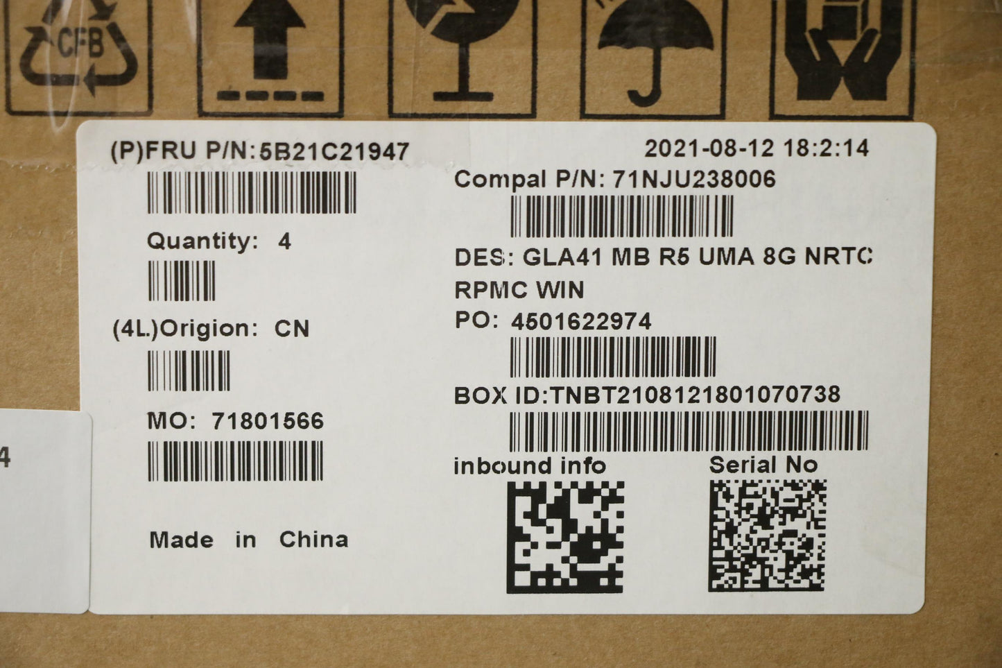 Lenovo Bdplanar Mb C 82L7 Win R5Uma 8 - 5B21C21947