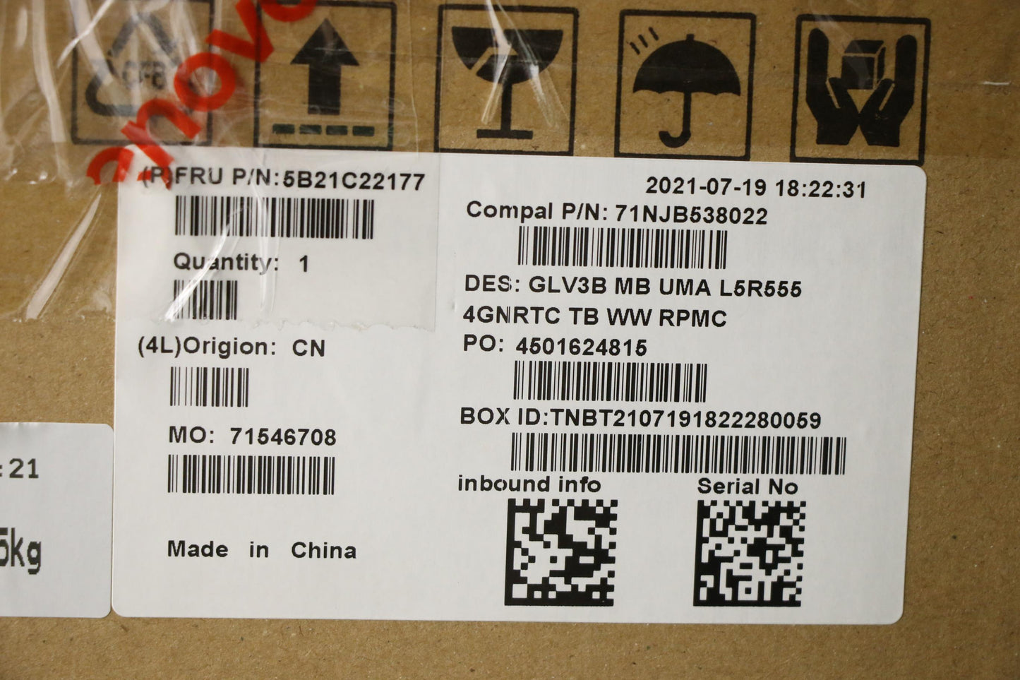 Lenovo Bdplanar Mbc21A4 Nokr555Uma4G_ - 5B21C22177
